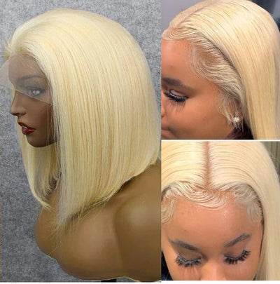 Snv 613 Color Blonde Hair Short straight Bob Wigs 13x4 4x4 lace frontal wig Human Hair Wigs