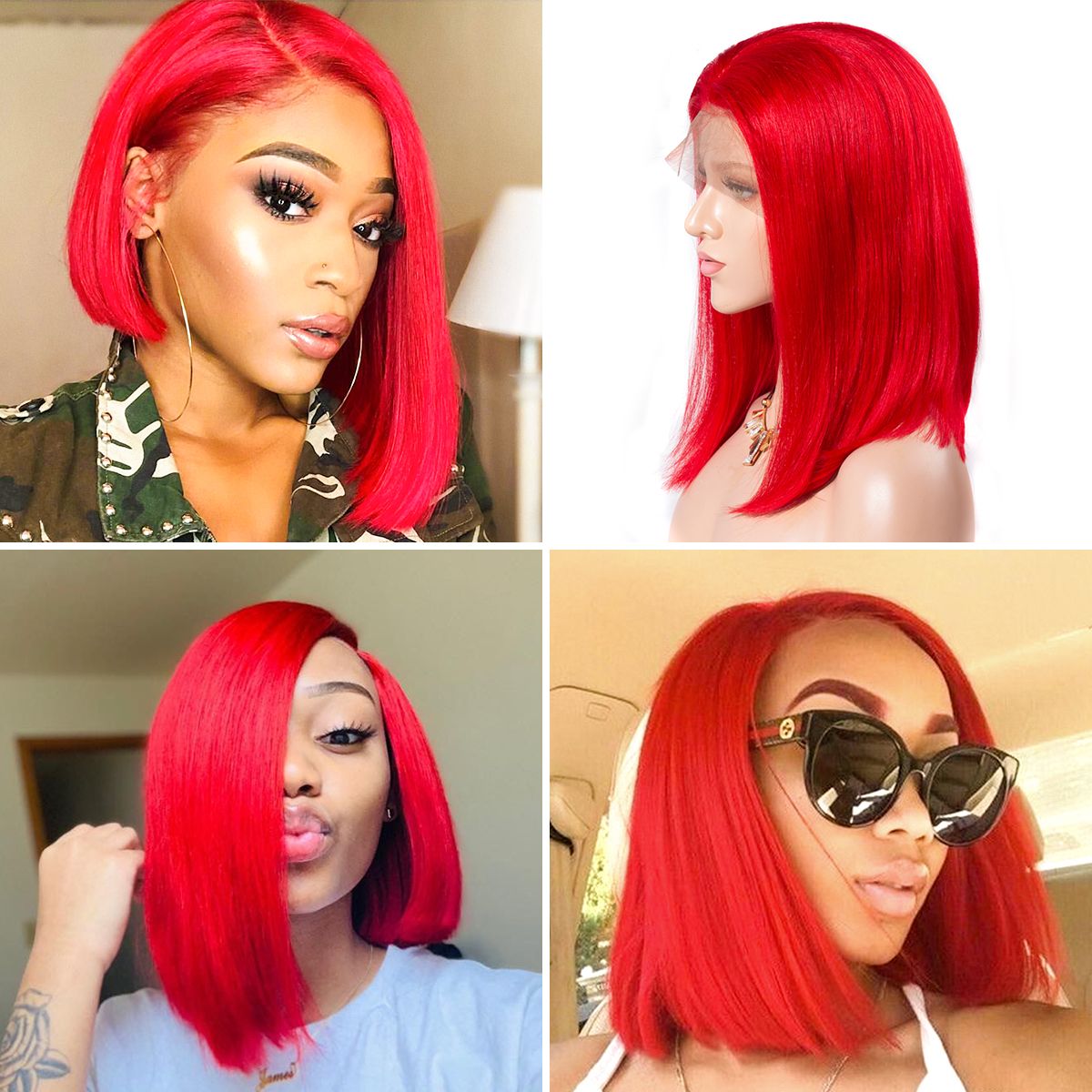 Snv Short Bob Colorful wigs 13×4 Lace Front  Wigs Straight Hair 180% density