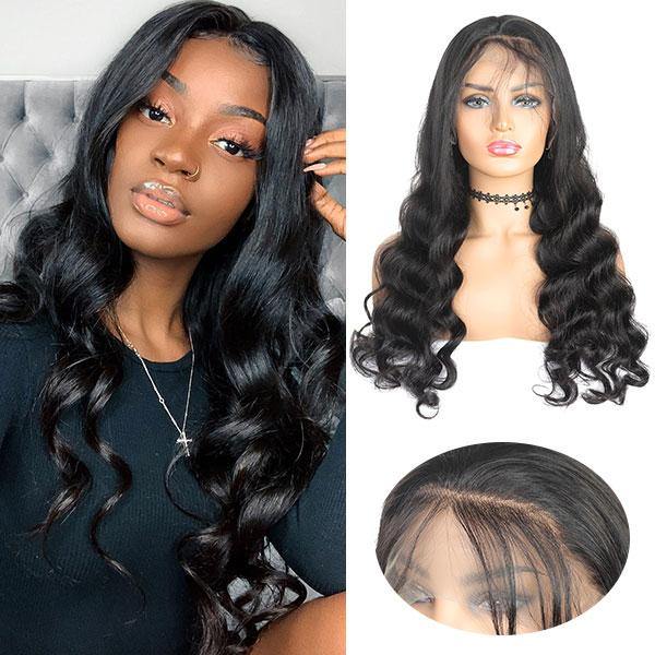 Snv high quality 13×6 transparent Lace Front Wigs loose wave Virgin Human Hair wigs With Pre-Plucked Hairline