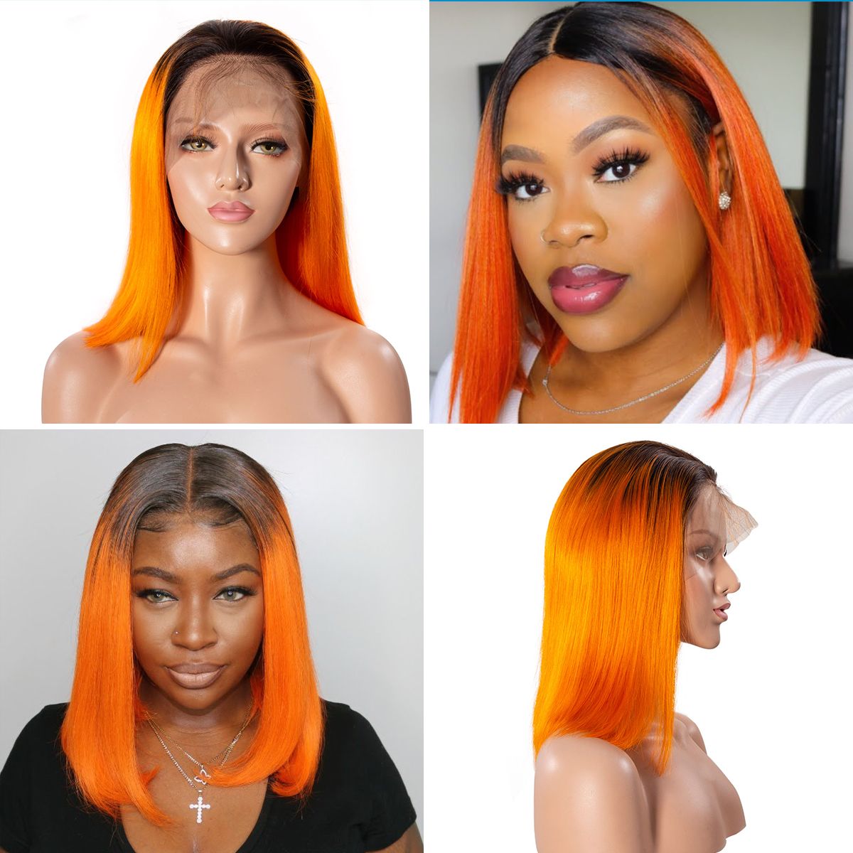 Snv Short Bob Colorful wigs 13×4 Lace Front  Wigs Straight Hair 180% density