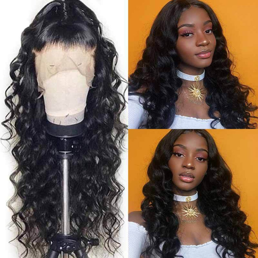 Snv high quality 13×6 transparent Lace Front Wigs loose wave Virgin Human Hair wigs With Pre-Plucked Hairline