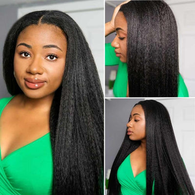 Snv Full Lace Wigs Kinky Straight Human Hair Wig For Black women Can do any Hair Styles High Quality 200% Density