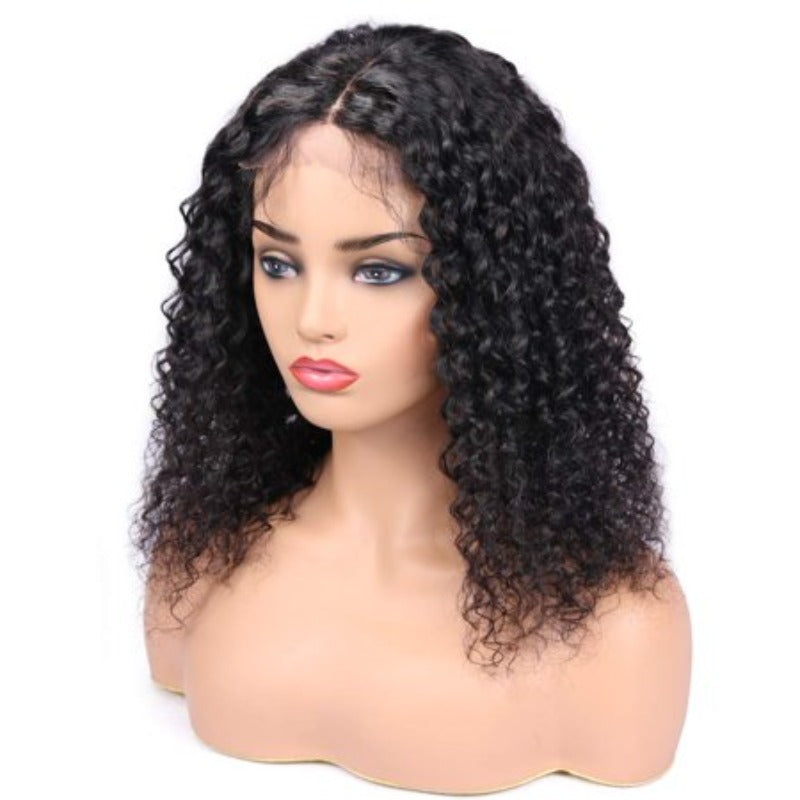 Snv 4x4 Lace Glueless Closure Wig Jerry Curly hair wig  Pre Plucked Human Hair 180% density