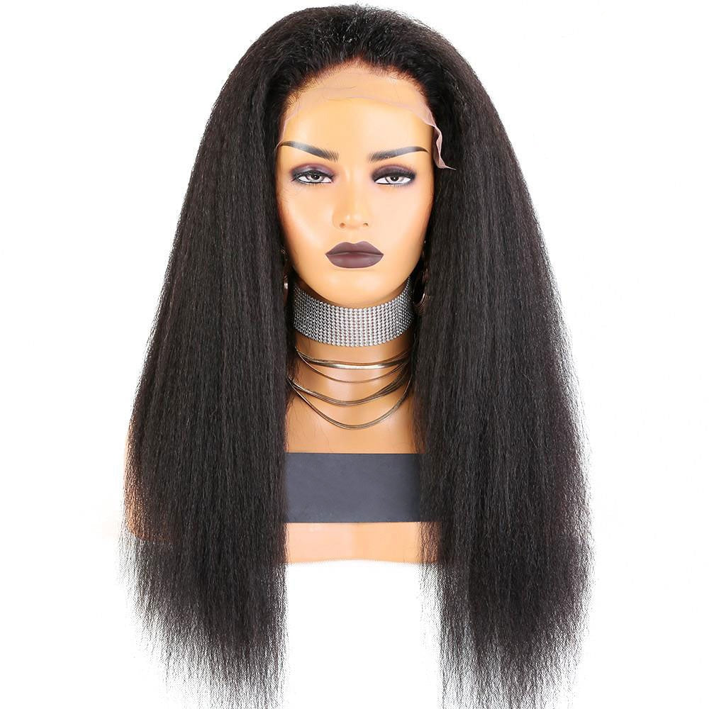 Snv 360 Transparent Lace Wigs Kinky Straight Virgin Human Hair Wig Can Do Ponytail Style Preplucked With Baby Hair