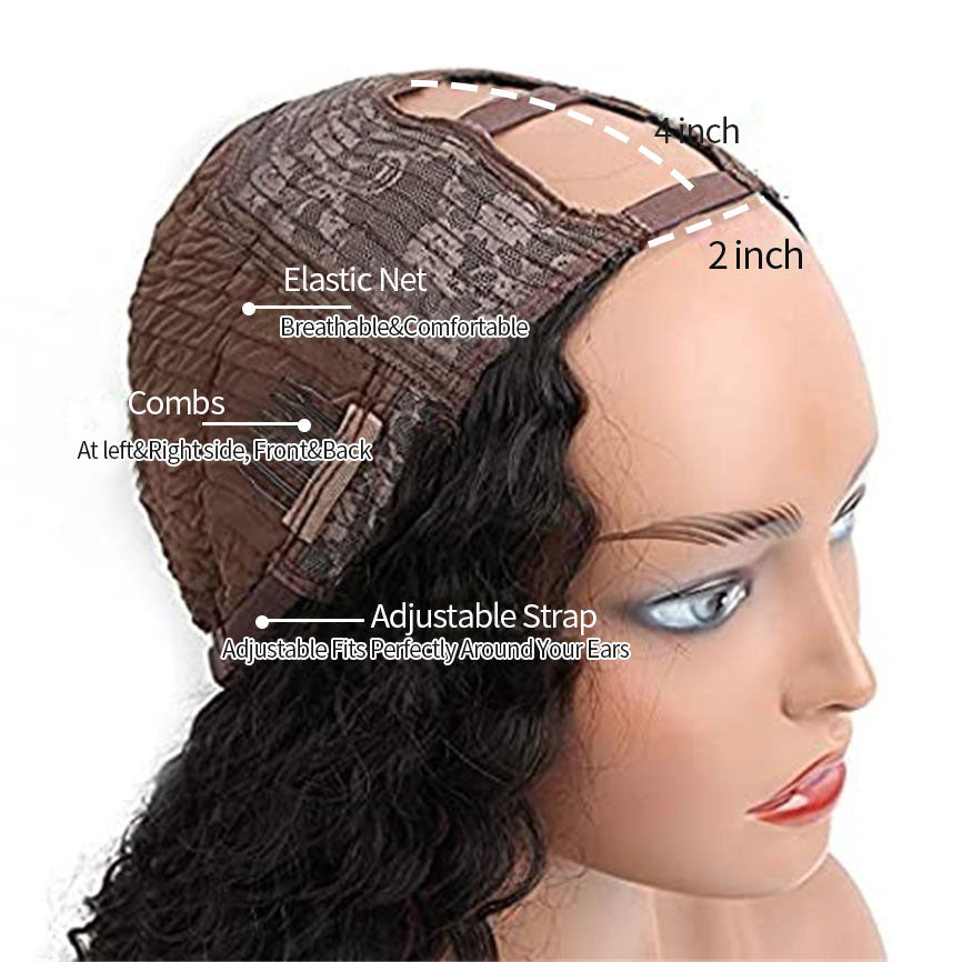 Snv U Part Wig Kinky Straight Hair 180% density pre plucked with natural hairline