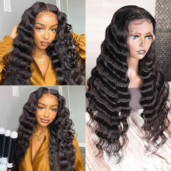 Snv high quality 13x4 HD Lace Front Wigs loose deep wave  Virgin Human Hair wigs With Pre-Plucked Hairline