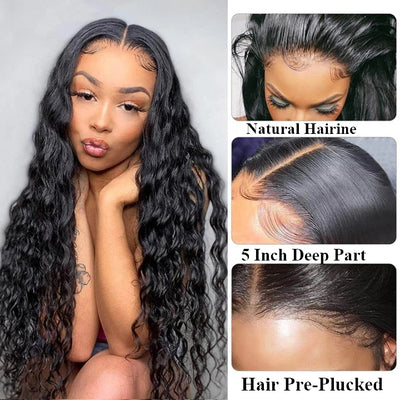 Snv Skin Melted 5x5 HD Lace Closure Wigs Loose Deep Wave Virgin Human Hair wig Pre-Plucked With Natural Hairline