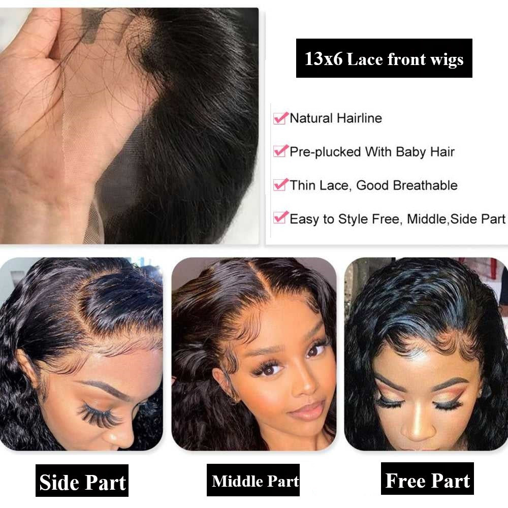 Snv high quality 13×6 transparent Lace Front Wigs Straight  Virgin Human Hair wigs With Pre-Plucked Hairline