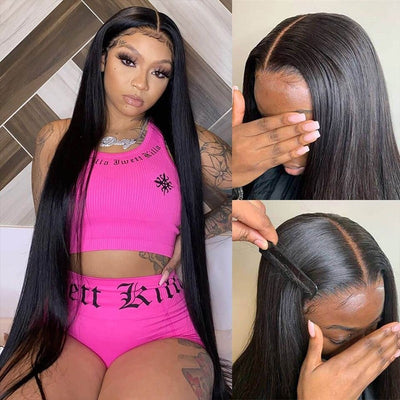 Snv high quality 13×6 transparent Lace Front Wigs Straight  Virgin Human Hair wigs With Pre-Plucked Hairline