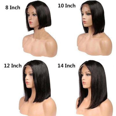 Snv short straight Bob wigs 13×4  Lace Front Wigs Transparent lace Virgin Human Hair With Pre Plucked With Baby Hair, Natural Hairline