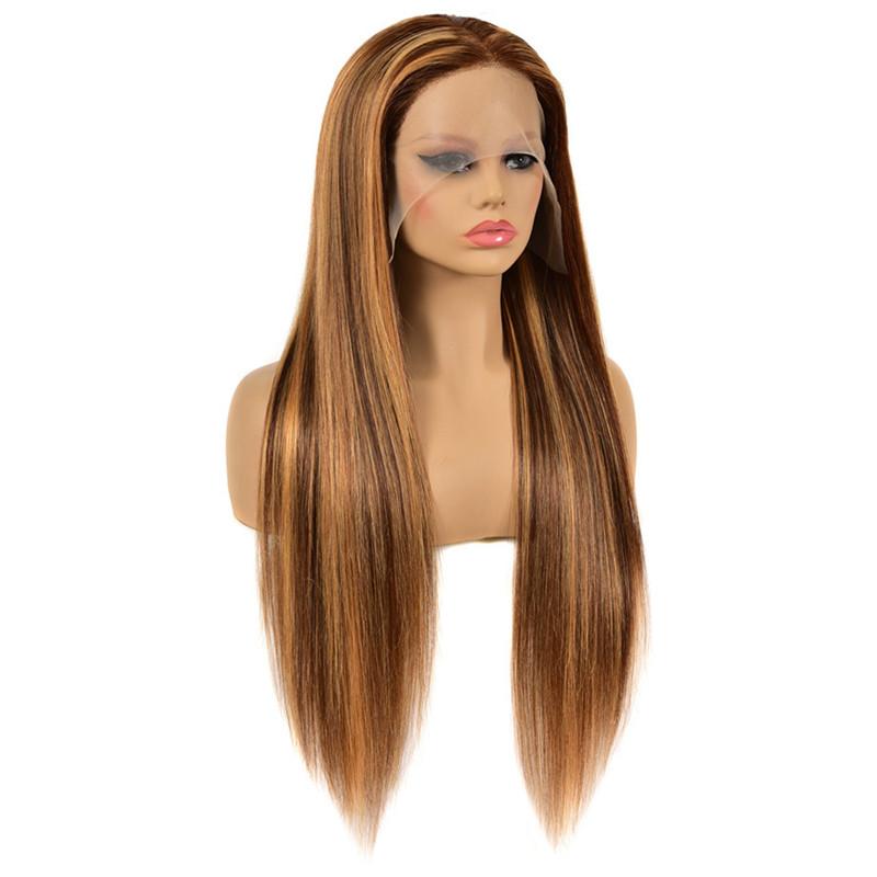 Snv 13x4 4x4 Lace Front Wigs Highlight Honey Blonde Straight Hair wigs 180% Density