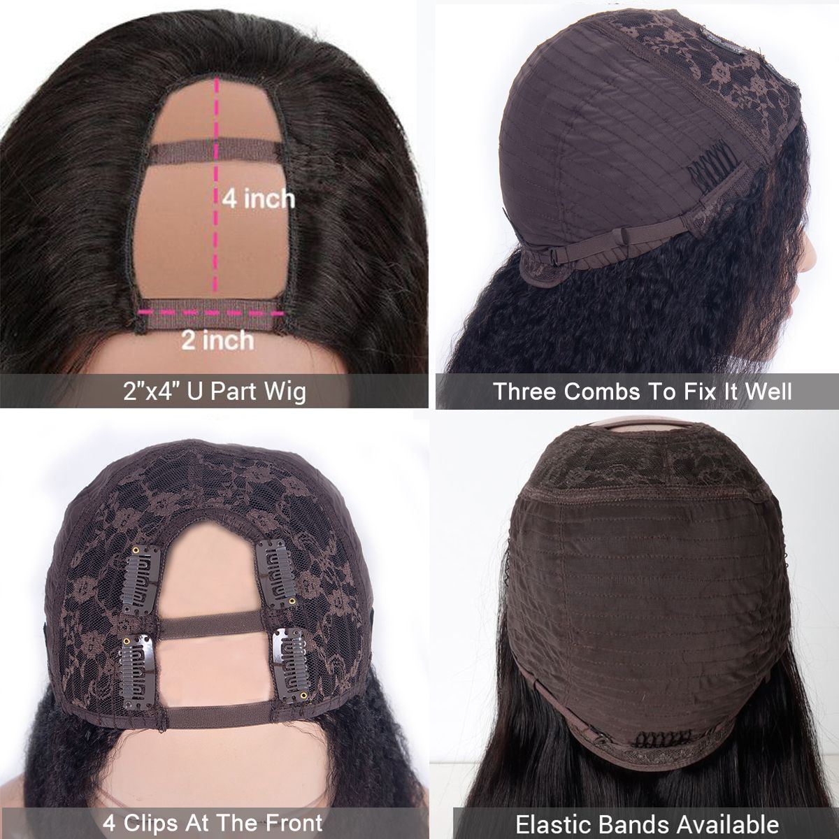 Snv U Part Wigs Natural Curly Human Hair Wig No Leave Out No Glue Beginner Friendly 180% Density Wigs