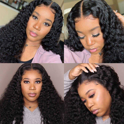 Snv 6×6 Lace Closure Wigs Deep Wave Virgin Human Hair Wig Pre Plucked With Baby Hair 100% Brazilian Human Hair 180% Density