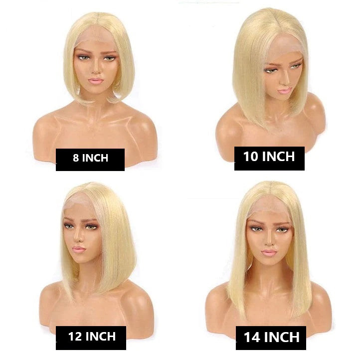 Snv 613 Color Blonde Hair Short straight Bob Wigs 13x4 4x4 lace frontal wig Human Hair Wigs