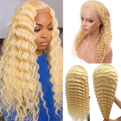 Snv 13x4 4×4 Lace Front Wigs 613 Blonde Deep Wave Human Hair Wig 180% density