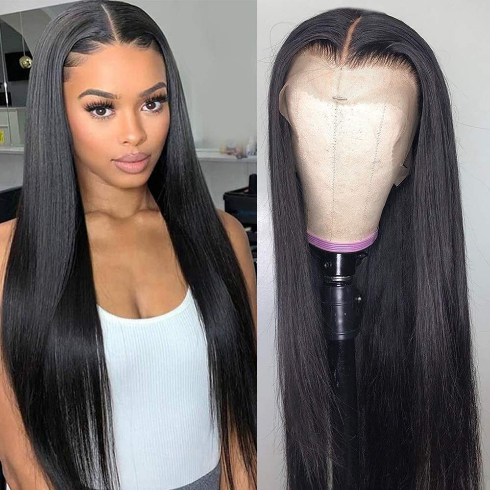 Snv high quality 13×6 transparent Lace Front Wigs Straight  Virgin Human Hair wigs With Pre-Plucked Hairline