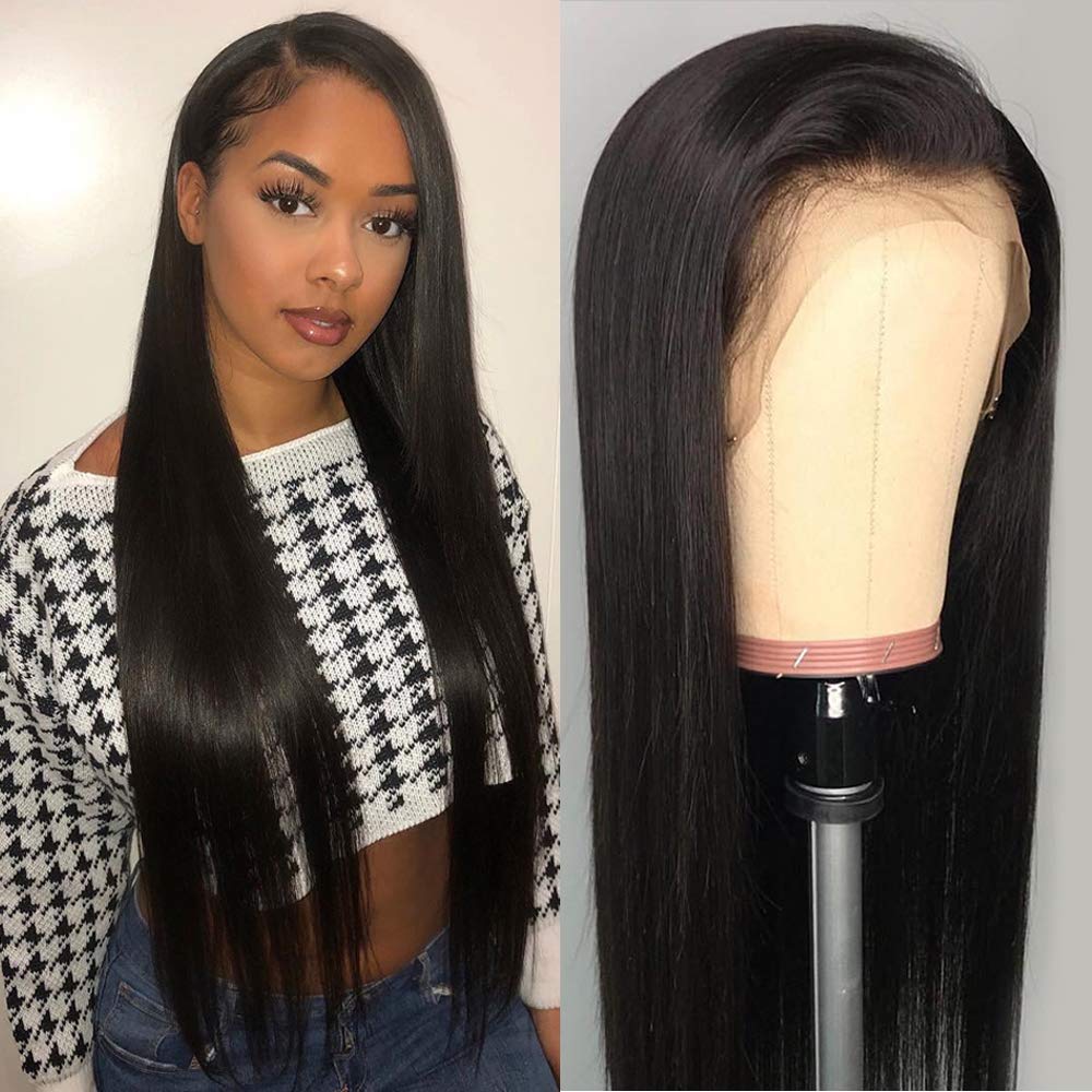 Snv high quality 13×6 transparent Lace Front Wigs Straight  Virgin Human Hair wigs With Pre-Plucked Hairline