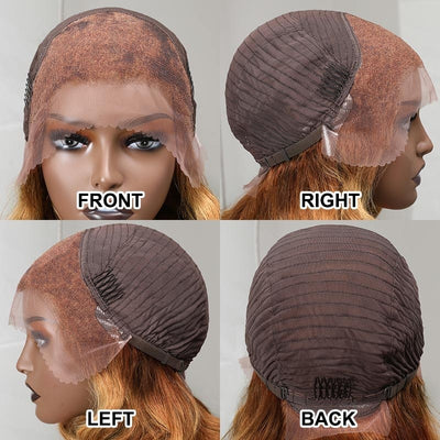 Snv Ginger bob Wigs Body Wave human hair 13x4 5x5 Lace Front Wigs 180% density