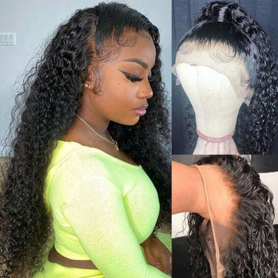 Snv high quality 13×6 Transparent Lace Front Wigs Jerry curly Virgin Human Hair wigs With Pre-Plucked Hairline