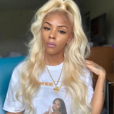 Snv 613 Blonde Body Wave Human Hair 13*4 Lace Front Wigs 180% Density