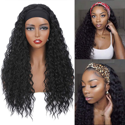 Snv Glueless Wig Water Wave Human Hair Wigs No Glue Silk Scarf Headband Wigs For Beginners 180% Density