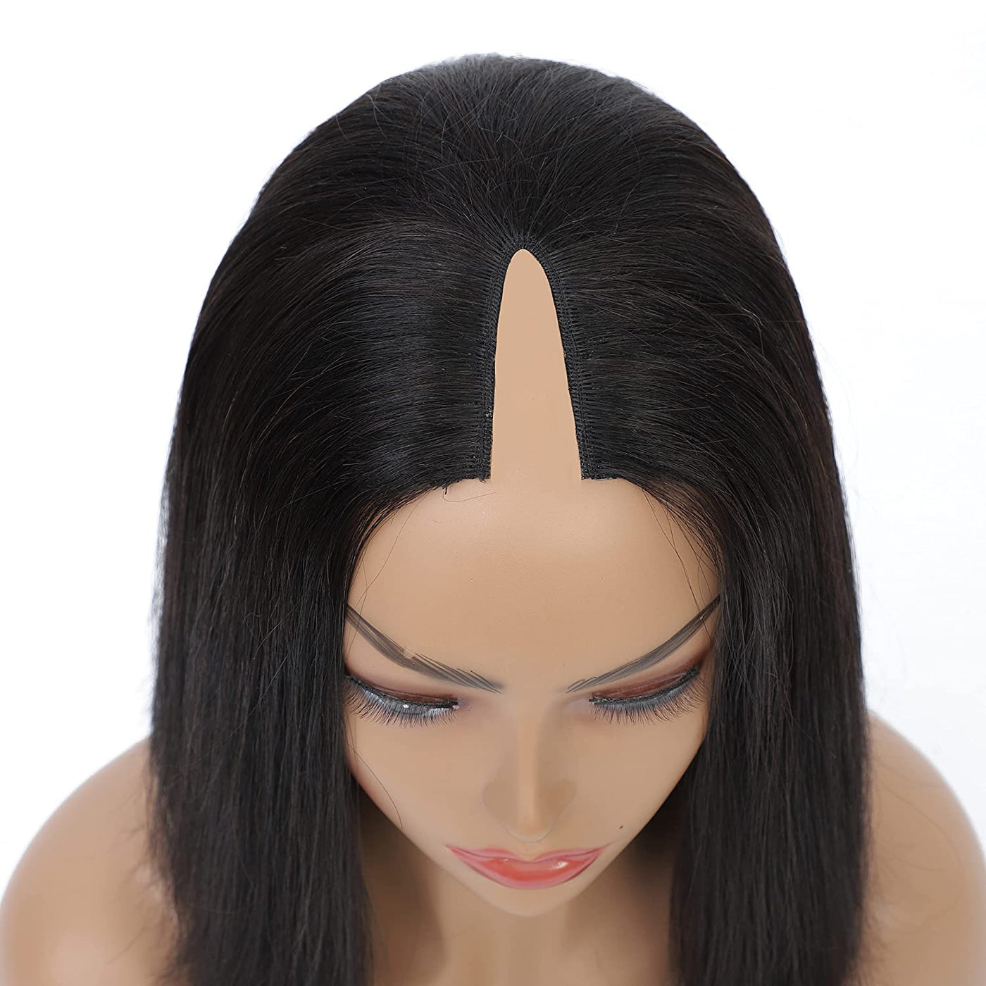 Snv V Part Wig Human Hair Straight Short Bob Wigs For Black Women No Glue No Sewing Natural Hairline Beginner Friendly