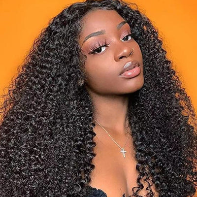 Snv 4x4 Lace Glueless Closure Wig Jerry Curly hair wig  Pre Plucked Human Hair 180% density