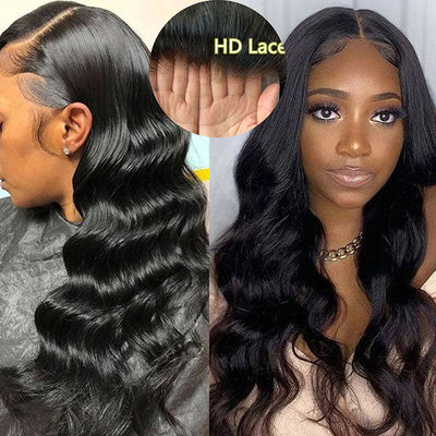 Snv Skin Melted 5x5 HD Lace Closure Wigs Body Wave Virgin Human Hair wig Pre-Plucked With Natural Hairline