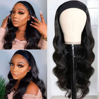 Snv Glueless Wig Body Wave Human Hair Wigs No Glue Silk Scarf Headband Wigs For Beginners 180% Density