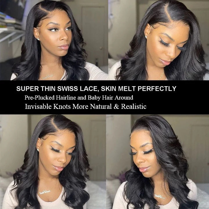 Snv 6×6 Lace Closure Wigs Baby Wave Virgin Human Hair Wig Pre Plucked With Baby Hair 100% Brazilian Human Hair 180% Density