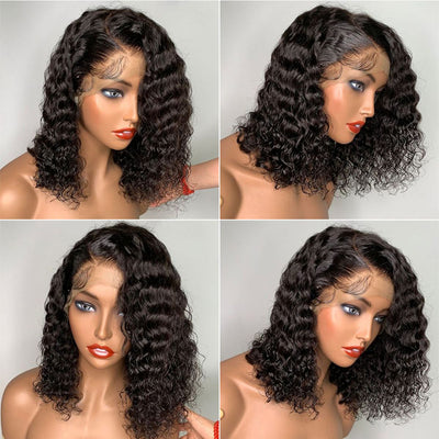 Snv Deep Wave Short bob wigs 13x4 Lace Front Wigs 180% Density Fashion Summer Wig