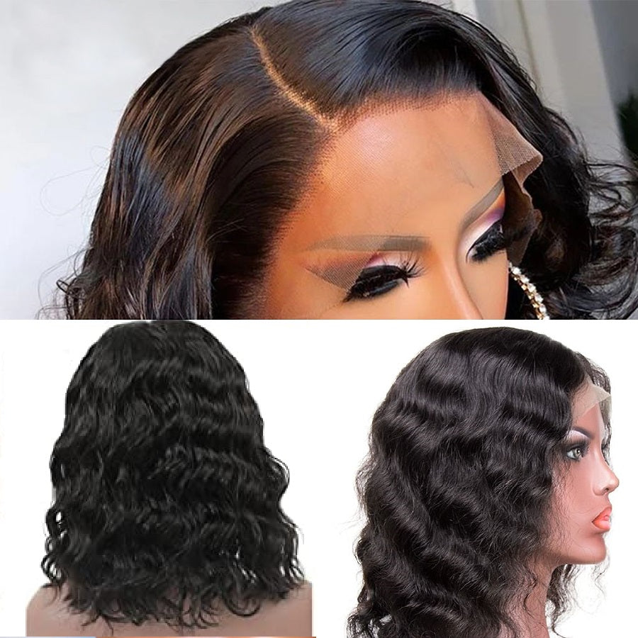 Snv 13x4 Lace Front Wig Loose Deep Wave Bob Wig 180% Density pre plucked with babyhair