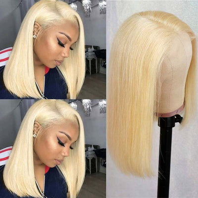 Snv 613 Color Blonde Hair Short straight Bob Wigs 13x4 4x4 lace frontal wig Human Hair Wigs