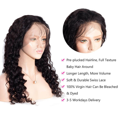 Snv  high quality 13×4 HD Lace Front Wigs loose  wave  Virgin Human Hair wigs With Pre-Plucked Hairline