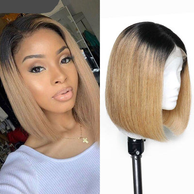 Snv 13x4 4x4 Lace Front wig  Bob Wigs Ombre Honey Blonde Straight Hair 180% density