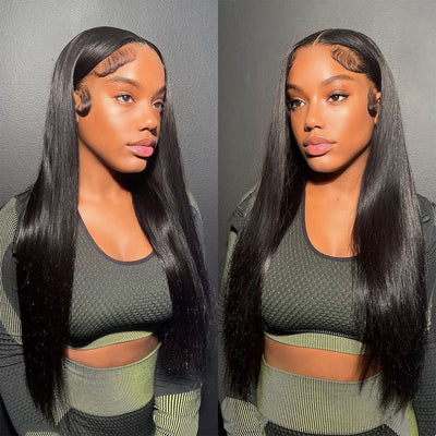 Snv 6×6 Lace Closure Wigs Straight Virgin Human Hair Wig Pre Plucked With Baby Hair 100% Brazilian Human Hair 180% Density