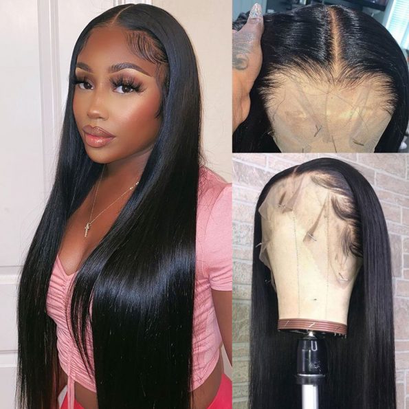 Snv high quality 13×6 transparent Lace Front Wigs Straight  Virgin Human Hair wigs With Pre-Plucked Hairline