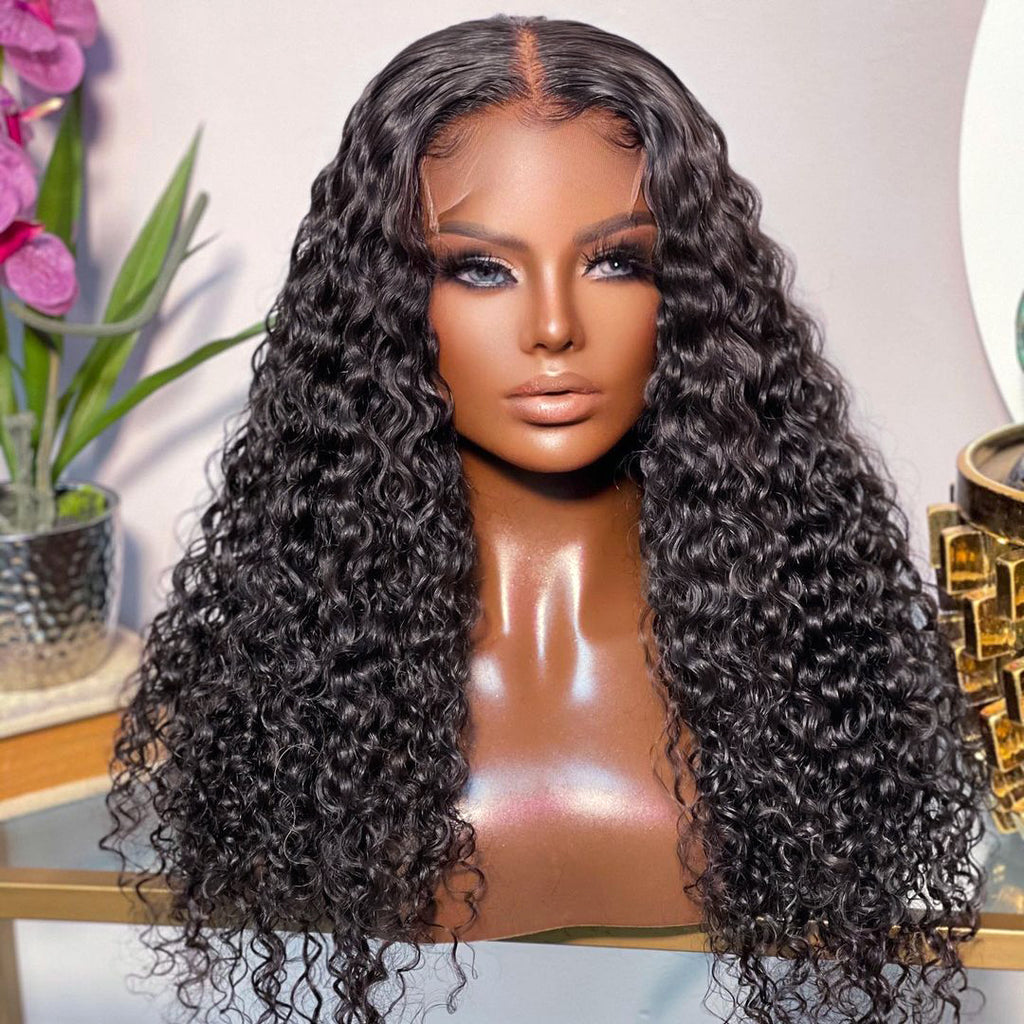 Snv Skin Melted 5x5 HD Lace Closure Wigs Deep Wave Virgin Human Hair wig Pre-Plucked With Natural Hairline