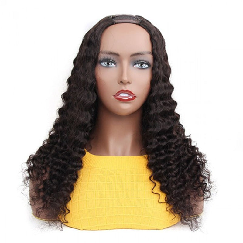 Snv U Part Wigs Deep Wave Human Hair Wig No Leave Out No Glue Beginner Friendly 180% Density Wigs