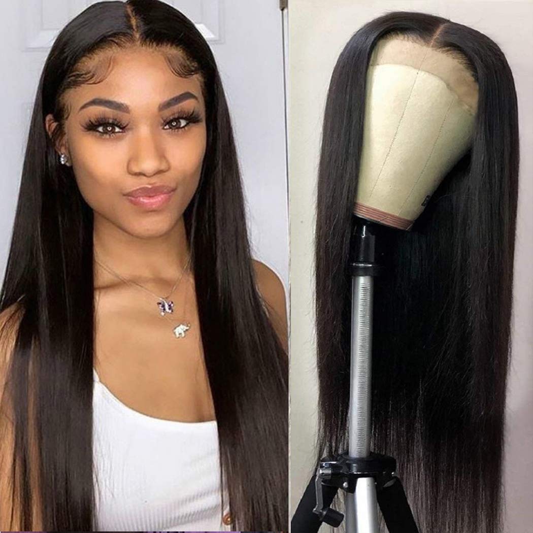 Snv Long Straight Human Hair wig 13×4 Lace Front Wigs transparent lace 180% density