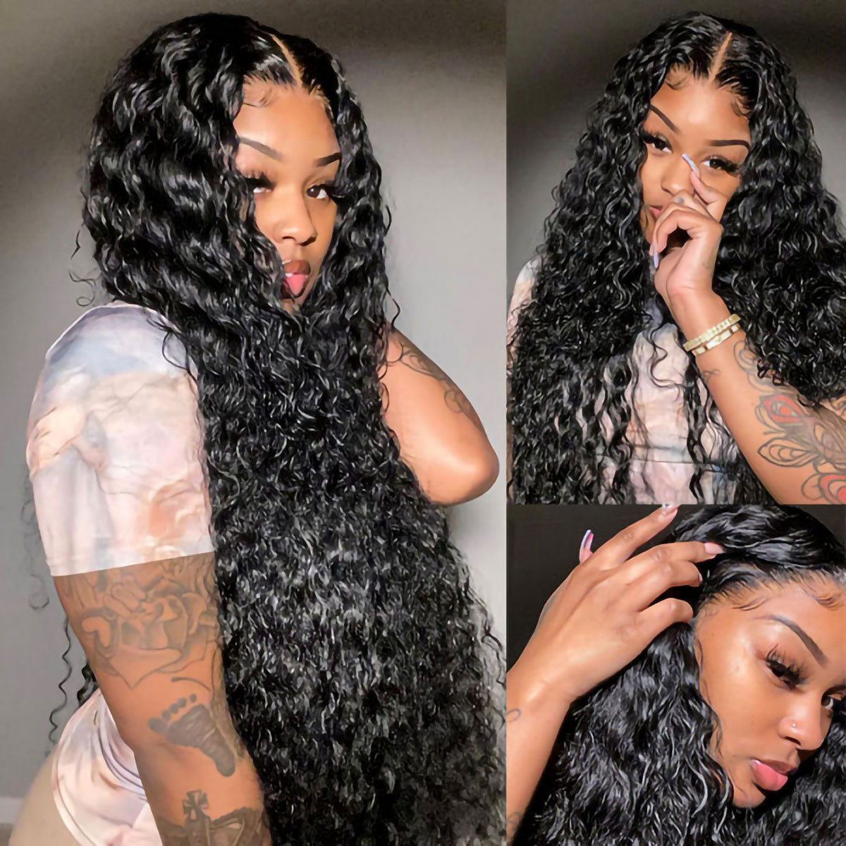 Snv 6×6 Lace Closure Wigs Water Wave Virgin Human Hair Wig Pre Plucked With Baby Hair 100% Brazilian Human Hair 180% Density