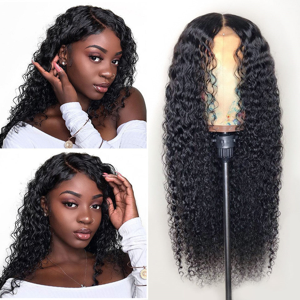 Snv 4x4 Lace Glueless Closure Wig Jerry Curly hair wig  Pre Plucked Human Hair 180% density