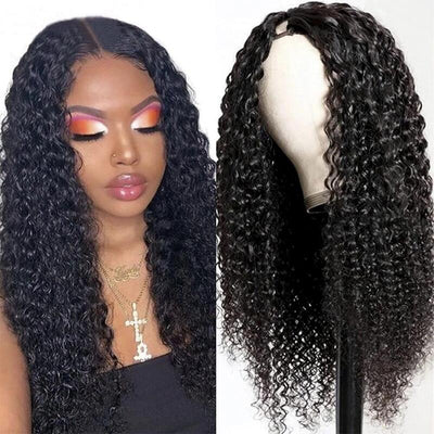 Snv U Part Wigs Natural Curly Human Hair Wig No Leave Out No Glue Beginner Friendly 180% Density Wigs