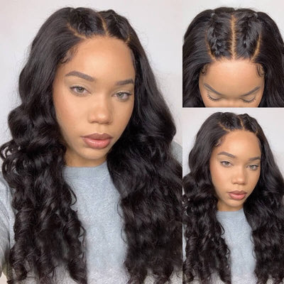 Snv 6×6 Lace Closure Wigs loose Deep Wave Virgin Human Hair Wig Pre Plucked With Baby Hair 100% Brazilian Human Hair 180% Density