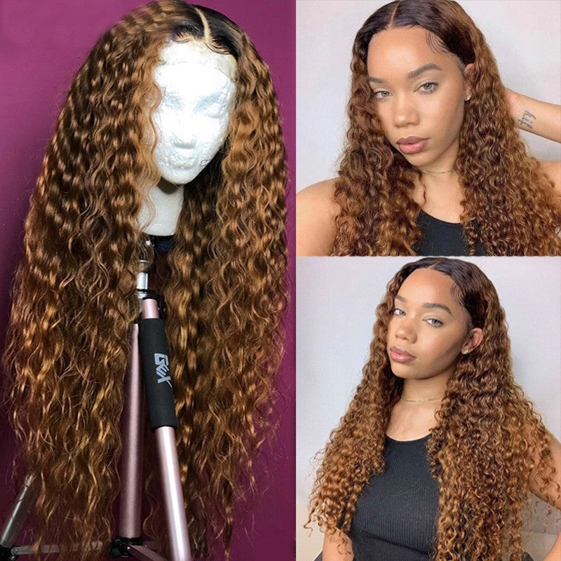 Snv 13×4 Lace Front Wigs Highlight colored wig  Water Wave hair wig 180% density