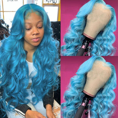 Snv Colorful Body Wave human hair wig 13×4 Lace Front Wigs High 180% Density