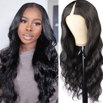 Snv V Part Wigs Body Wave Human Hair Wig No Leave Out No Glue Beginner Friendly 180% Density Wigs