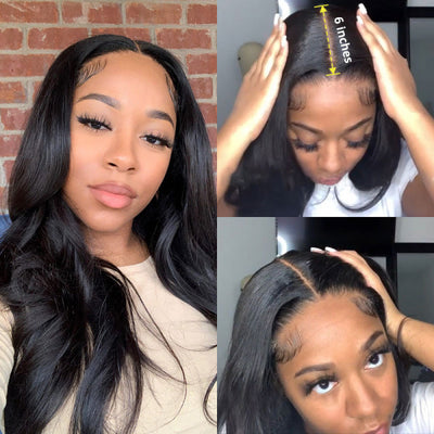 Snv 6×6 Lace Closure Wigs Baby Wave Virgin Human Hair Wig Pre Plucked With Baby Hair 100% Brazilian Human Hair 180% Density