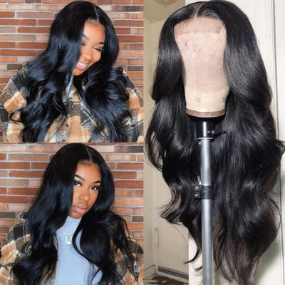 Snv 6×6 Lace Closure Wigs Baby Wave Virgin Human Hair Wig Pre Plucked With Baby Hair 100% Brazilian Human Hair 180% Density