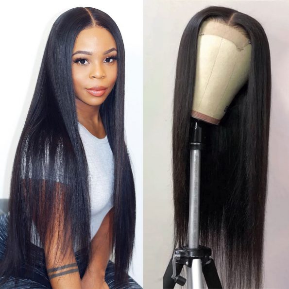 Snv 6×6 Lace Closure Wigs Straight Virgin Human Hair Wig Pre Plucked With Baby Hair 100% Brazilian Human Hair 180% Density